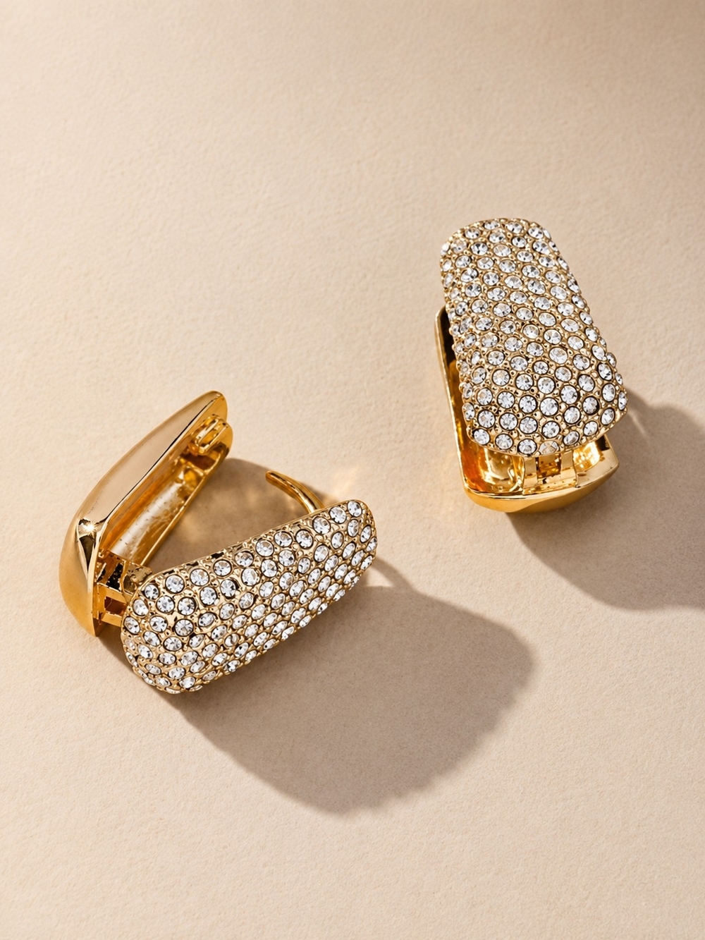 Anthropologie Mini Glitz Huggie Hoop Earrings